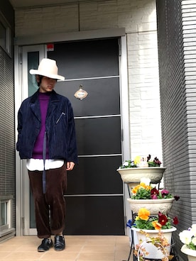 「アイテム（ライダースジャケット）」を使った、ぼーりーさん（メンズ・178cm・20代）の冬コーディネート