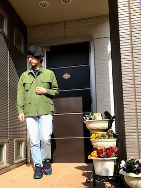 「RAGEBLUE（レイジブルー）のアイテム（ミリタリージャケット）」を使った、ぼーりーさん（メンズ・178cm）の冬コーディネート