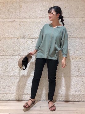 「coen（コーエン）のアイテム（キャップ）」を使った、coen   こなさん（レディース・150cm）の夏コーディネート