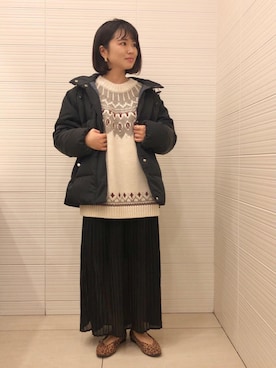 「coen（コーエン）のアイテム（ダウンジャケット/コート）」を使った、coen   こなさん（レディース・150cm）の秋コーディネート