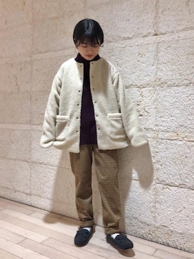 「coen（コーエン）のアイテム（ブルゾン）」を使った、coen   こなさん（レディース・151cm）の冬コーディネート