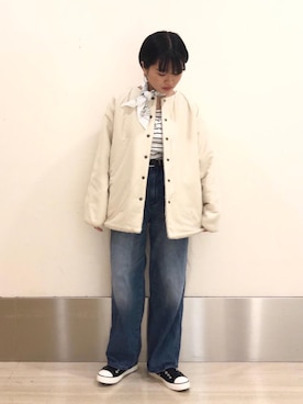 「coen（コーエン）のアイテム（ブルゾン）」を使った、coen   こなさん（レディース・151cm）の冬コーディネート