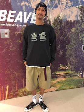 「is-ness（イズネス）のアイテム（レッグウェア）」を使った、Junpei  Fukadaさん（メンズ・170cm）の夏コーディネート