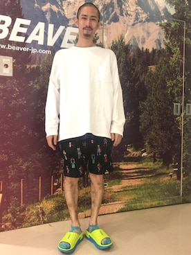 「ボヘミアンズ」｜「アイテム（Tシャツ/カットソー）」を使った、Junpei  Fukadaさん（メンズ・170cm）の夏コーディネート