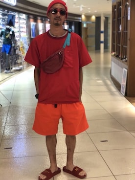 「MANASTASH（マナスタッシュ）のアイテム（バッグ）」を使った、Junpei  Fukadaさん（メンズ・170cm）の夏コーディネート