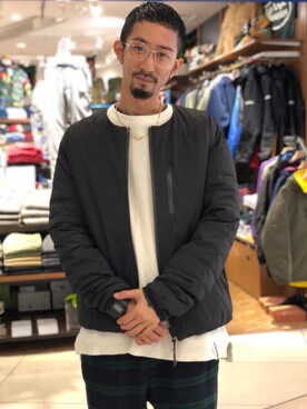 「F/CE. （エフシーイー）のアイテム（ダウンジャケット/コート）」を使った、Junpei  Fukadaさん（メンズ・170cm）の冬コーディネート