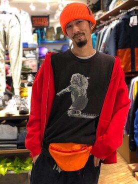 「MANASTASH（マナスタッシュ）のアイテム（バッグ）」を使った、Junpei  Fukadaさん（メンズ・170cm）の冬コーディネート