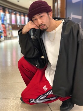 「アイテム（ブルゾン）」を使った、Junpei  Fukadaさん（メンズ・170cm・30代）の冬コーディネート
