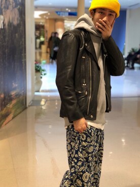 「ボヘミアンズ」｜「アイテム（帽子）」を使った、Junpei  Fukadaさん（メンズ・170cm）の冬コーディネート