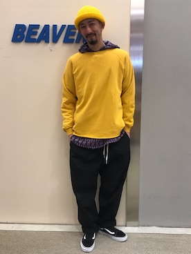 「Gramicci（グラミチ）のアイテム（パーカー）」を使った、Junpei  Fukadaさん（メンズ・170cm）の春コーディネート