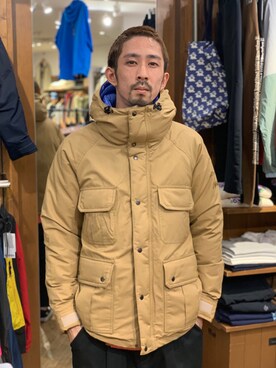 「MANASTASH（マナスタッシュ）のアイテム（ダウンジャケット/コート）」を使った、Junpei  Fukadaさん（メンズ・170cm）の秋コーディネート
