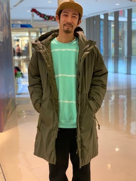 「MANASTASH（マナスタッシュ）のアイテム（ダウンジャケット/コート）」を使った、Junpei  Fukadaさん（メンズ・170cm）の秋コーディネート