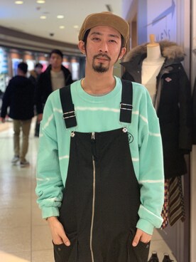 「アイテム（スウェット）」を使った、Junpei  Fukadaさん（メンズ・170cm・30代）の冬コーディネート