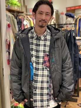 「MANASTASH（マナスタッシュ）のアイテム（ダウンジャケット/コート）」を使った、Junpei  Fukadaさん（メンズ・170cm）の冬コーディネート
