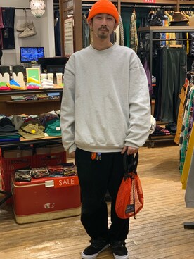 「アイテム（スウェット）」を使った、Junpei  Fukadaさん（メンズ・170cm・30代）の冬コーディネート