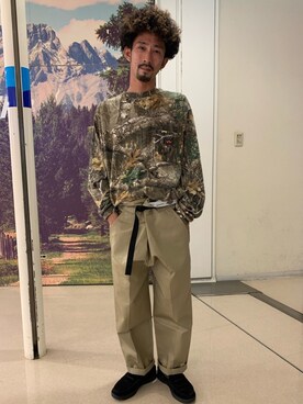 「meanswhile（ミーンズワイル）のアイテム（パンツ）」を使った、Junpei  Fukadaさん（メンズ・170cm）の秋コーディネート