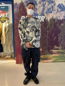 「MANASTASH（マナスタッシュ）のアイテム（ニット/セーター）」を使った、Junpei  Fukadaさん（メンズ・170cm）の冬コーディネート