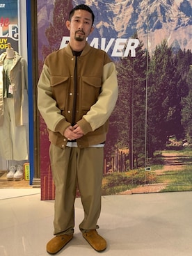 「アイテム（ブルゾン）」を使った、Junpei  Fukadaさん（メンズ・170cm・30代）の冬コーディネート