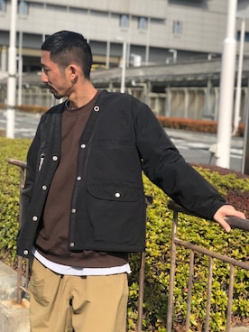 「アイテム（ブルゾン）」を使った、Junpei  Fukadaさん（メンズ・170cm・30代）の冬コーディネート