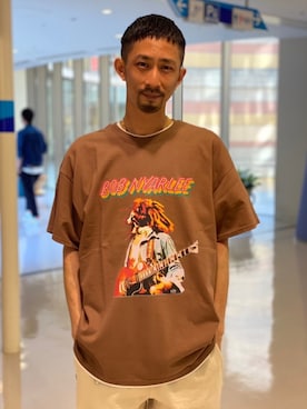 「AlexanderLeeChang（アレキサンダーリーチャン）のアイテム（Tシャツ/カットソー）」を使った、Junpei  Fukadaさん（メンズ・170cm）の春コーディネート