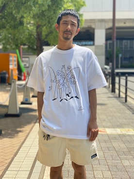 「and wander（アンドワンダー）のアイテム（トップス）」を使った、Junpei  Fukadaさん（メンズ・170cm）の春コーディネート