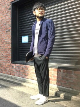 「SHIPS JET BLUE（シップスジェットブルー）のアイテム（バッグ）」を使った、横山さん（メンズ・175cm）の冬コーディネート
