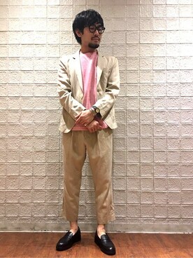 「SHIPS JET BLUE（シップスジェットブルー）のアイテム（テーラードジャケット）」を使った、横山さん（メンズ・175cm）の春コーディネート
