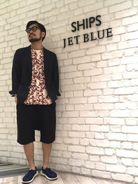 「SHIPS JET BLUE（シップスジェットブルー）のアイテム（シャツ/ブラウス）」を使った、横山さん（メンズ・175cm）の春コーディネート
