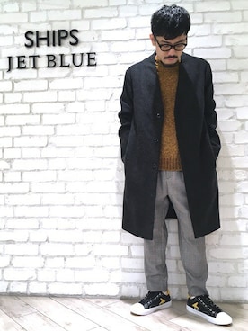 「SHIPS JET BLUE（シップスジェットブルー）のアイテム（ジャケット/アウター）」を使った、横山さん（メンズ・175cm）の秋コーディネート