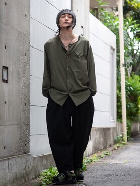 「glamb（グラム）のアイテム（サンダル）」を使った、gbyh0604さん（メンズ・178cm）の夏コーディネート