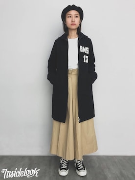 「CLANE（クラネ）のアイテム（カーゴパンツ）」を使った、Chiuさん（レディース・164cm）の冬コーディネート