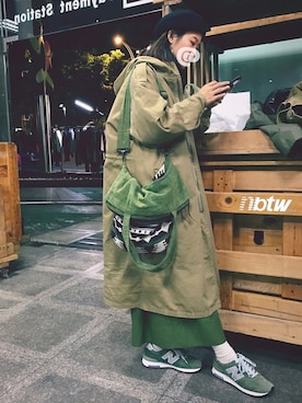 「CLANE（クラネ）のアイテム（カーゴパンツ）」を使った、Chiuさん（レディース・164cm）の春コーディネート