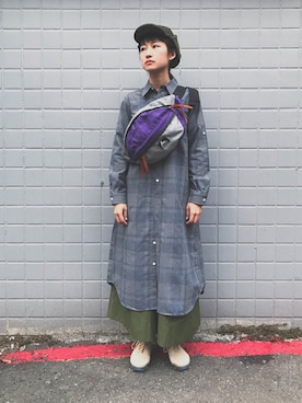「CLANE（クラネ）のアイテム（カーゴパンツ）」を使った、Chiuさん（レディース・164cm）の春コーディネート