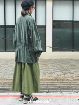 「CLANE（クラネ）のアイテム（カーゴパンツ）」を使った、Chiuさん（レディース・164cm）の春コーディネート