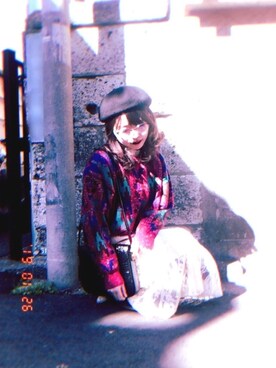 「個性的 古着」｜Lillyさん（レディース・150cm）の冬コーディネート