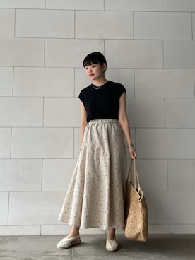 「La Manual Alpargatera（マヌアル・アルパルガテラ）のアイテム」を使った、おまつさん（レディース・161cm）の夏コーディネート