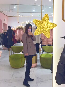 「SNIDEL（スナイデル）のアイテム（チェスターコート）」を使った、雪さん（レディース・169cm）の冬コーディネート