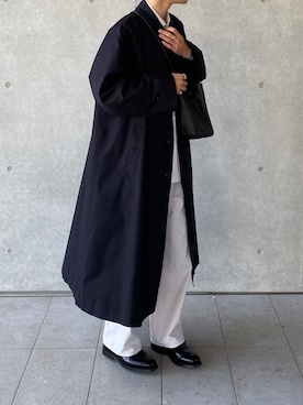 「ＧＷ」｜「アイテム（ステンカラーコート）」を使った、くろのさん（メンズ・178cm）の春コーディネート