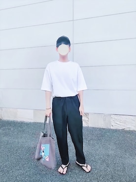 「NEW ERA（ニューエラ）のアイテム（キャップ、ブラック系）」を使った、hasuさん（メンズ・175cm）の夏コーディネート