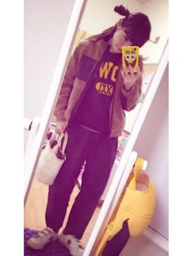 「Asrabbit（エーズラビット）のアイテム（バッグ）」を使った、鈴石 風さん（レディース・153cm）の冬コーディネート
