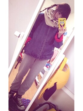 「Asrabbit（エーズラビット）のアイテム」を使った、鈴石 風さん（レディース・153cm）の冬コーディネート