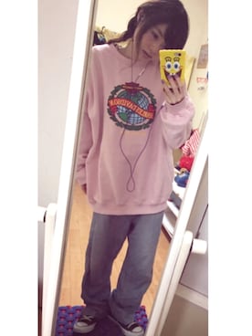 「OLDMICKEY （オールドミッキー）のアイテム」を使った、鈴石 風さん（レディース・153cm）の春コーディネート