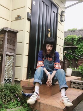 「cepo（セポ）のアイテム（オールインワン・サロペット）」を使った、鈴石 風さん（レディース・156cm）の春コーディネート