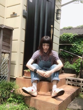 「cepo（セポ）のアイテム（オールインワン・サロペット）」を使った、鈴石 風さん（レディース・156cm）の春コーディネート