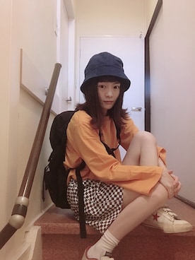 「WEGO（ウィゴー）のアイテム（ハット）」を使った、鈴石 風さん（レディース・156cm）の秋コーディネート