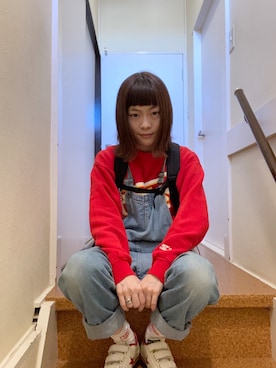 「cepo（セポ）のアイテム（オールインワン・サロペット）」を使った、鈴石 風さん（レディース・156cm）の秋コーディネート