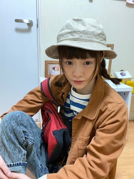 「古着女子」｜「アイテム（ブルゾン）」を使った、鈴石 風さん（レディース・156cm）の春コーディネート