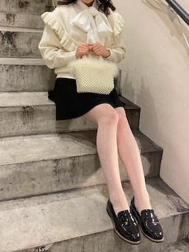 「白タイツ」｜𝕂𝕪𝕠𝕜𝕒💘さん（レディース・154cm・20代）の冬コーディネート