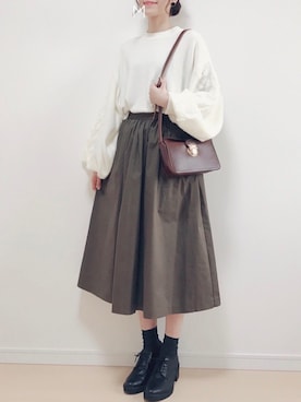 「ADAM ET ROPE'（アダムエロペ）のクロスボディーバッグ（ショルダーバッグ）」を使った、MAYUKOさん（レディース・163cm）の秋コーディネート