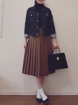 「SENSE OF PLACE by URBAN RESEAR」｜「アイテム（デニムジャケット）」を使った、MAYUKOさん（レディース・163cm）の冬コーディネート